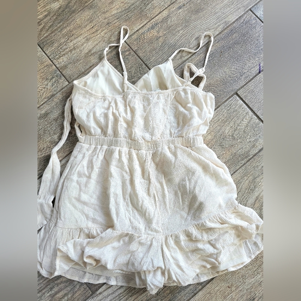 AE American Eagle Outfitters Cream tank Romper Shorts Sz Small - Picture 3 of 6